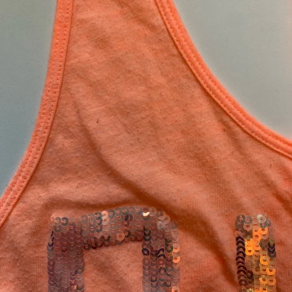 Victoria’s Secret PINK Fluorescent Orange Racer Back Tank Top - Picture 8 of 9